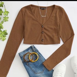 Shein cropped rib sweater